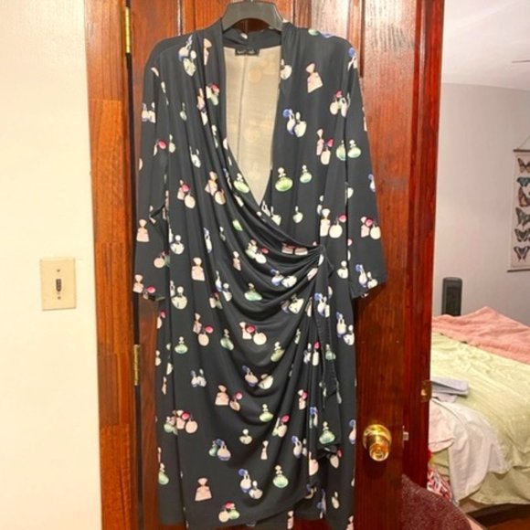 Isabel + Alice Dresses & Skirts - Isabel + Alice Navy Eau De Parfum Faux Wrap Dress 2X